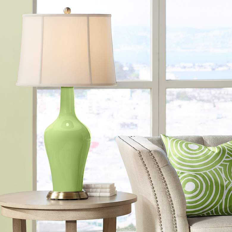 Image 1 Color Plus Anya 32 1/4" High Lime Rickey Green Glass Table Lamp