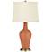 Color Plus Anya 32 1/4" High Linen Shade Baked Clay Table Lamp