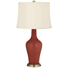 Image2 of Color Plus Anya 32 1/4" High Madeira Red Glass Table Lamp