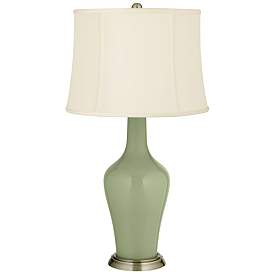 Image2 of Color Plus Anya 32 1/4" High Majolica Green Glass Table Lamp