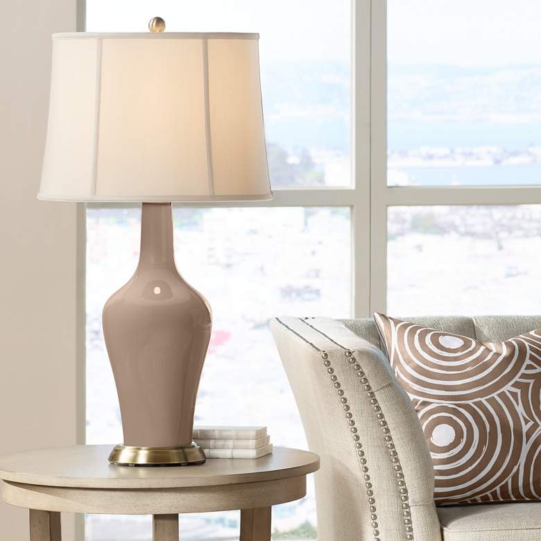Image 1 Color Plus Anya 32 1/4" High Mocha Brown Glass Table Lamp