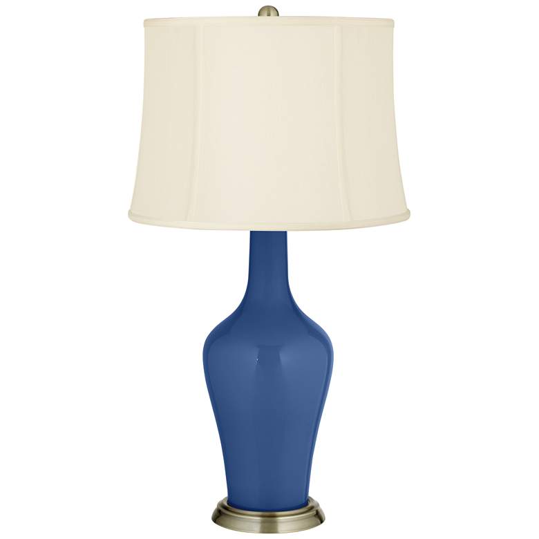 Image 2 Color Plus Anya 32 1/4 inch High Monaco Blue Glass Table Lamp