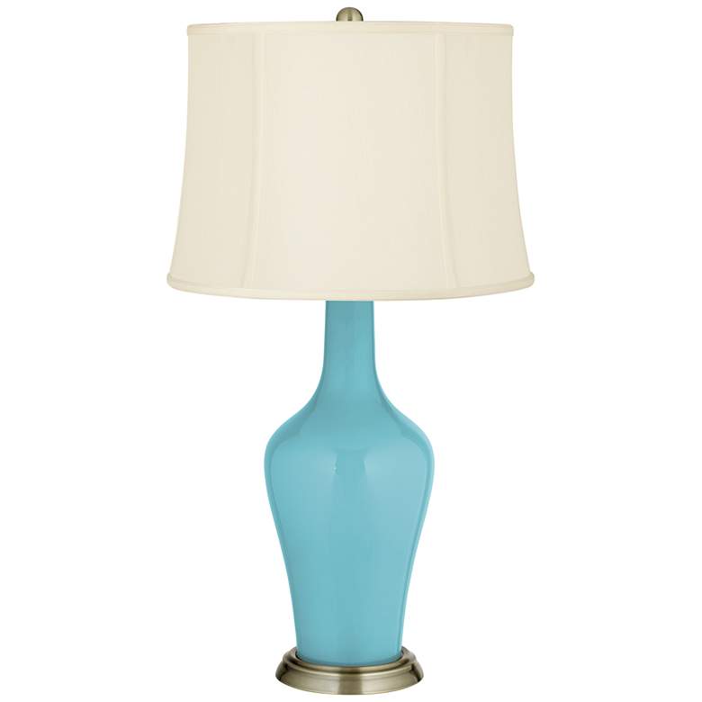 Image 2 Color Plus Anya 32 1/4 inch High Nautilus Blue Glass Table Lamp