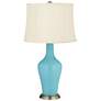 Color Plus Anya 32 1/4" High Nautilus Blue Glass Table Lamp