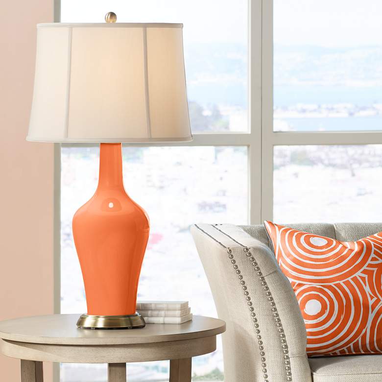 Image 1 Color Plus Anya 32 1/4" High Nectarine Orange Glass Table Lamp