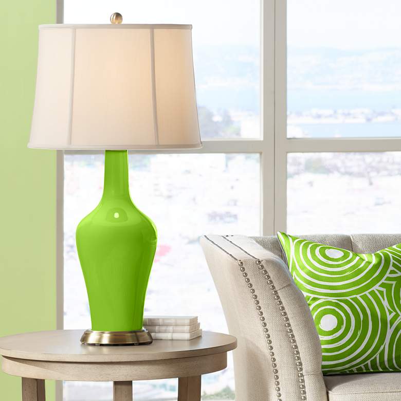 Image 1 Color Plus Anya 32 1/4" High Neon Green Glass Table Lamp