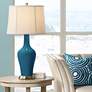 Color Plus Anya 32 1/4" High Oceanside Blue Glass Table Lamp