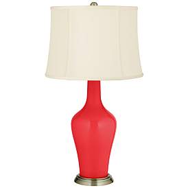 Image2 of Color Plus Anya 32 1/4" High Poppy Red Glass Table Lamp