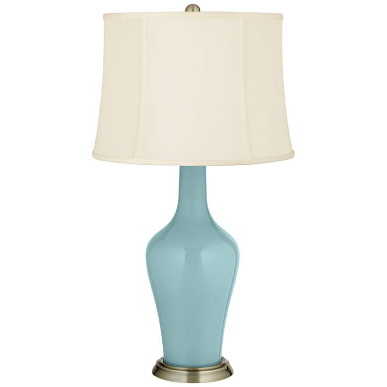Image 2 Color Plus Anya 32 1/4 inch High Raindrop Blue Glass Table Lamp