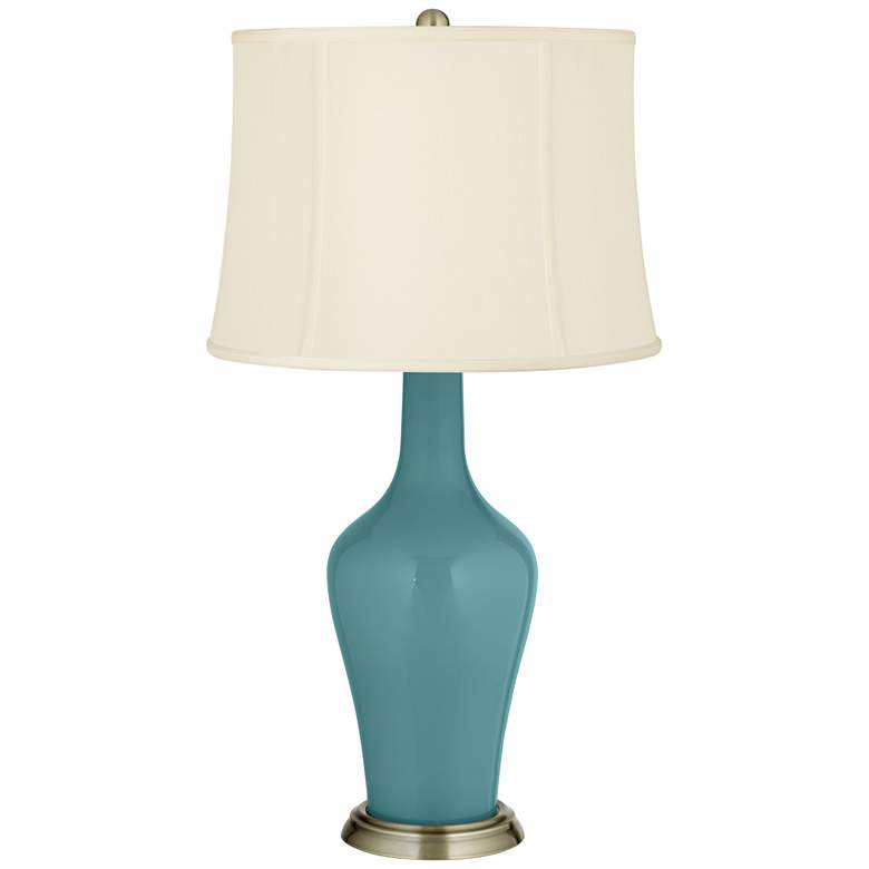 Image 2 Color Plus Anya 32 1/4" High Reflecting Pool Blue Glass Table Lamp