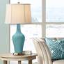 Color Plus Anya 32 1/4" High Reflecting Pool Blue Glass Table Lamp