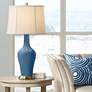 Color Plus Anya 32 1/4" High Regatta Blue Glass Table Lamp