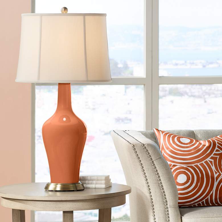 Image 1 Color Plus Anya 32 1/4" High Robust Orange Glass Table Lamp