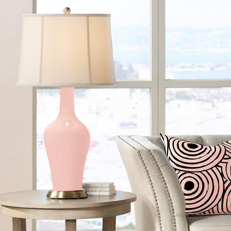 Image 1 Color Plus Anya 32 1/4" High Rose Pink Glass Table Lamp