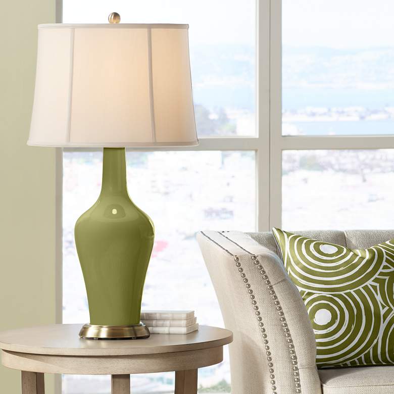 Image 1 Color Plus Anya 32 1/4" High Rural Green Glass Table Lamp