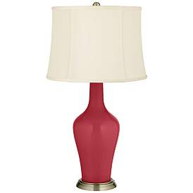Image2 of Color Plus Anya 32 1/4" High Samba Red Glass Table Lamp