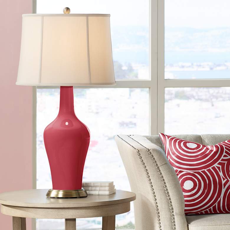 Image 1 Color Plus Anya 32 1/4" High Samba Red Glass Table Lamp