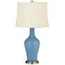 Color Plus Anya 32 1/4" High Secure Blue Glass Table Lamp