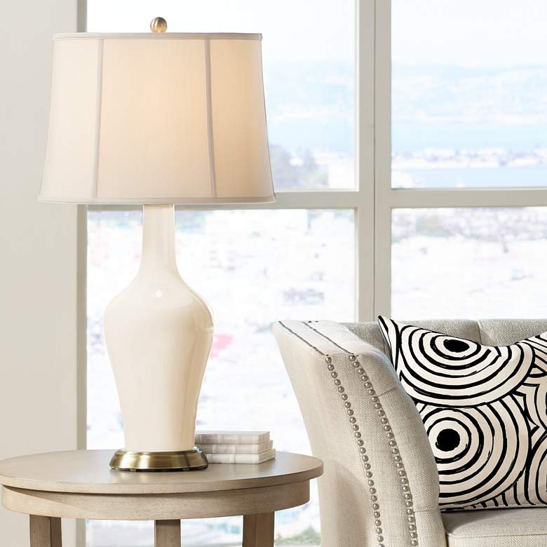 Image 1 Color Plus Anya 32 1/4" High Steamed Milk White Glass Table Lamp