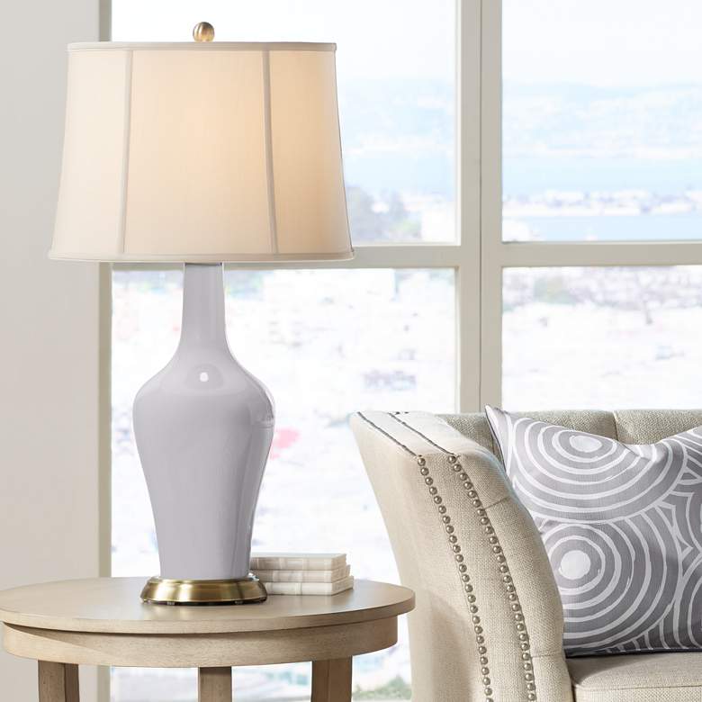 Image 1 Color Plus Anya 32 1/4" High Swanky Gray Glass Table Lamp