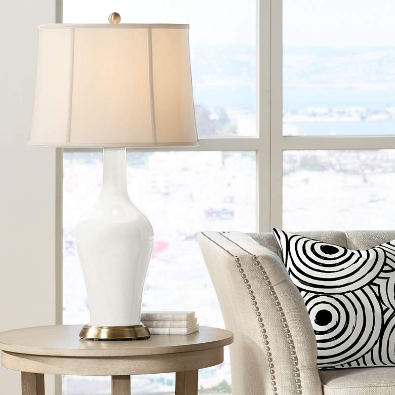 Image 1 Color Plus Anya 32 1/4" High Winter White Glass Table Lamp