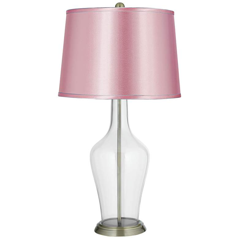 Image 1 Color Plus Anya 32 1/4" Satin Pale Pink and Clear Glass Fillable Lamp