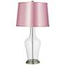 Color Plus Anya 32 1/4" Satin Pale Pink and Clear Glass Fillable Lamp