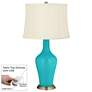 Color Plus Anya 32 1/4" Surfer Blue Table Glass Table Lamp with Dimmer