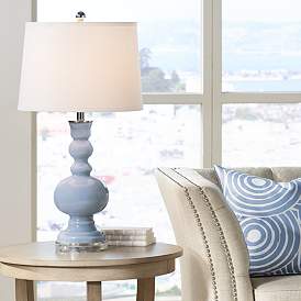 Image1 of Color Plus Apothecary 30" Blue Sky Glass Table Lamp