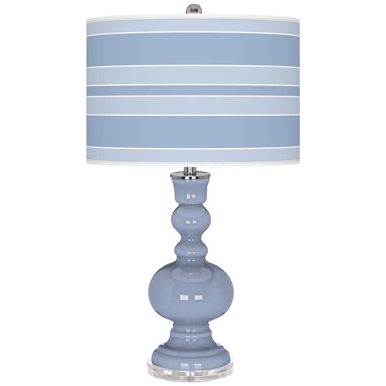 Image 1 Color Plus Apothecary 30" Bold Stripe Blue Sky Table Lamp