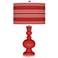 Color Plus Apothecary 30" Bold Stripe Cherry Tomato Red Table Lamp
