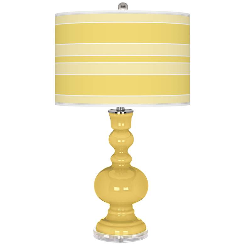 Image 1 Color Plus Apothecary 30" Bold Stripe Daffodil Yellow Table Lamp