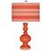 Color Plus Apothecary 30" Bold Stripe Daring Orange Table Lamp