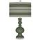 Color Plus Apothecary 30" Bold Stripe Deep Lichen Green Table Lamp