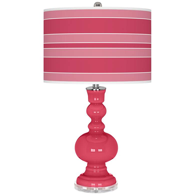 Image 1 Color Plus Apothecary 30" Bold Stripe Eros Pink Table Lamp