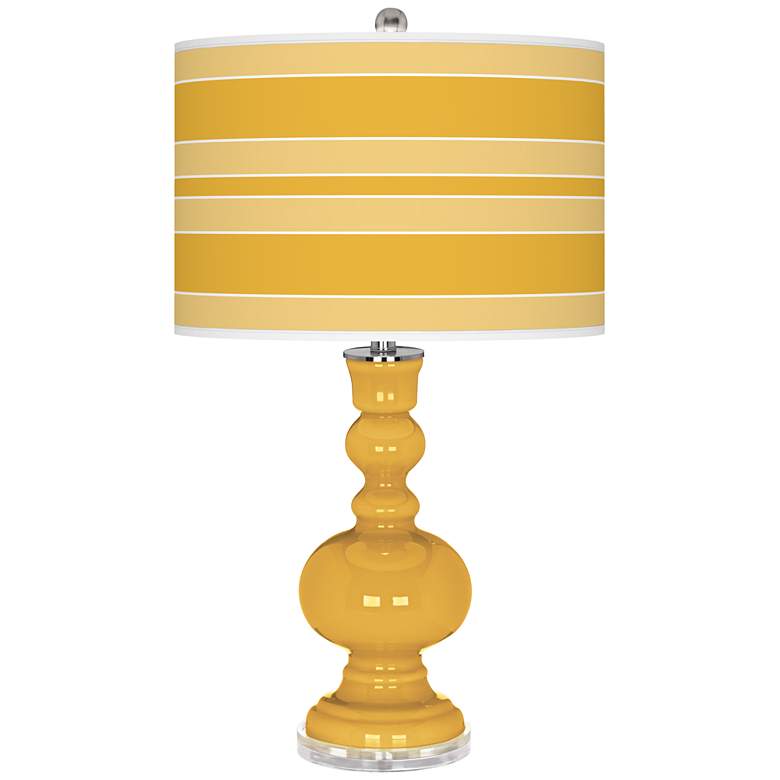 Image 1 Color Plus Apothecary 30" Bold Stripe Goldenrod Yellow Table Lamp