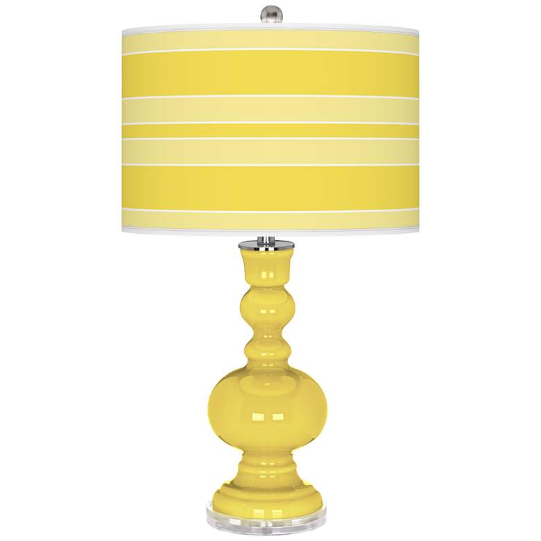 Image 1 Color Plus Apothecary 30" Bold Stripe Lemon Twist Yellow Table Lamp