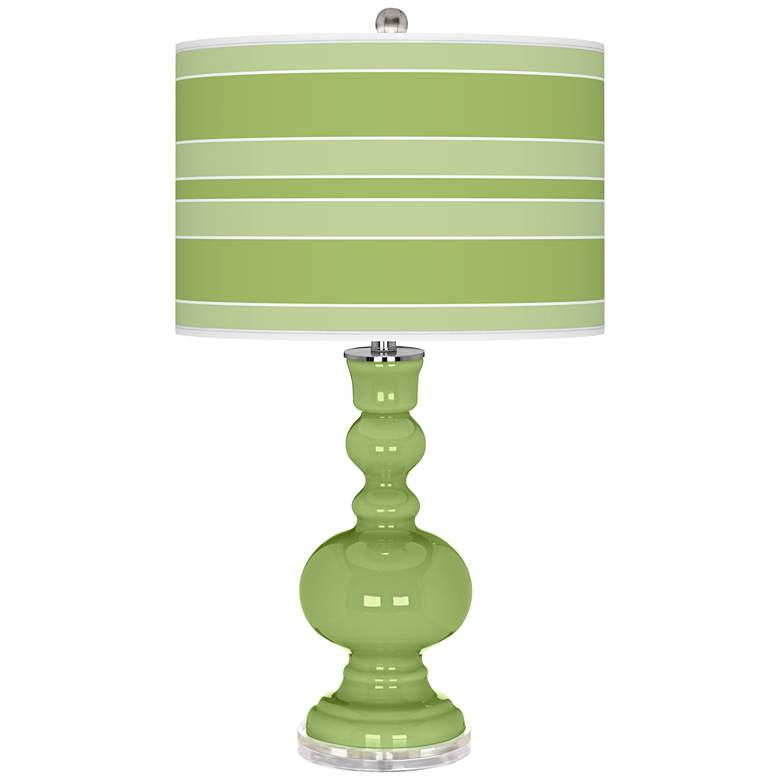 Image 1 Color Plus Apothecary 30" Bold Stripe Lime Rickey Green Table Lamp