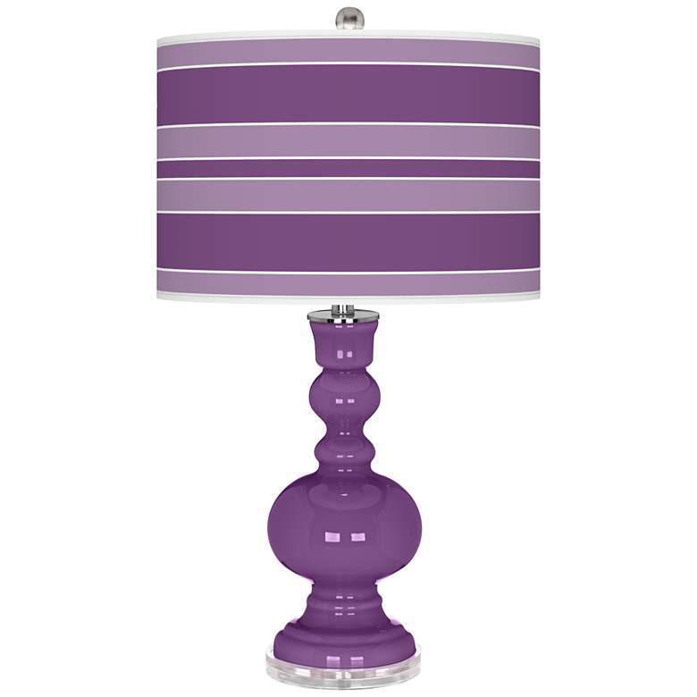 Image 1 Color Plus Apothecary 30" Bold Stripe Passionate Purple Table Lamp