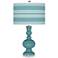Color Plus Apothecary 30" Bold Stripe Reflecting Pool Blue Table Lamp