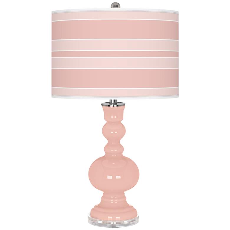 Image 1 Color Plus Apothecary 30" Bold Stripe Rose Pink Table Lamp