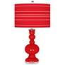 Color Plus Apothecary 30" Bold Stripe Shade Bright Red Table Lamp