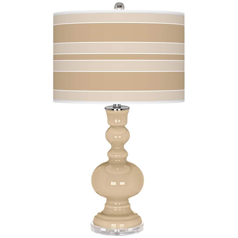 Image 1 Color Plus Apothecary 30" Bold Stripe Shade Colonial Tan Table Lamp