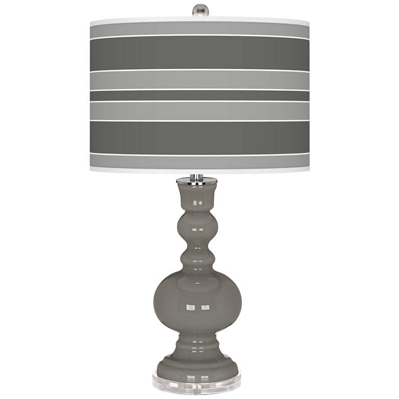 Image 1 Color Plus Apothecary 30" Bold Stripe Shade Gauntlet Gray Table Lamp