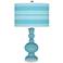 Color Plus Apothecary 30" Bold Stripe Shade Nautilus Blue Table Lamp