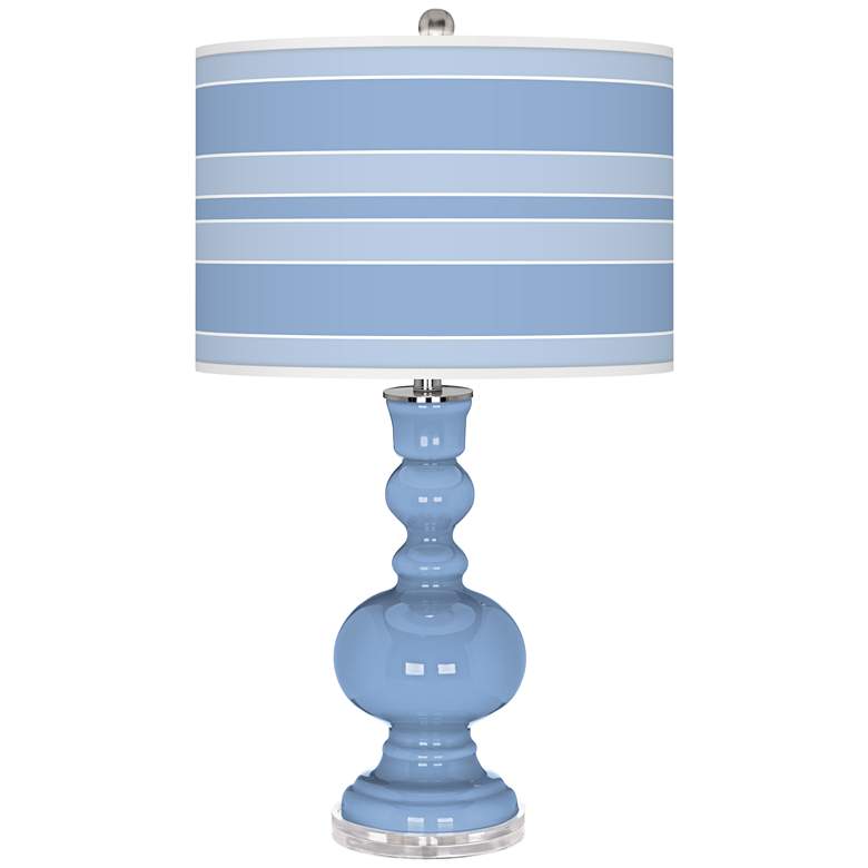 Image 1 Color Plus Apothecary 30" Bold Stripe Shade Placid Blue Table Lamp