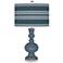 Color Plus Apothecary 30" Bold Stripe Shade Smoky Blue Table Lamp