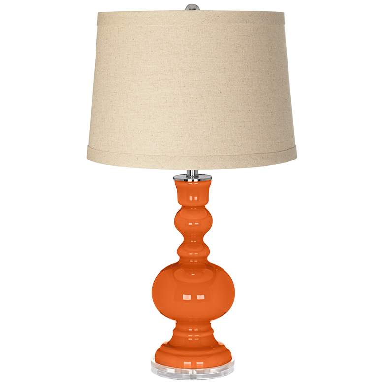 Image 1 Color Plus Apothecary 30" Burlap Shade Invigorate Orange Table Lamp