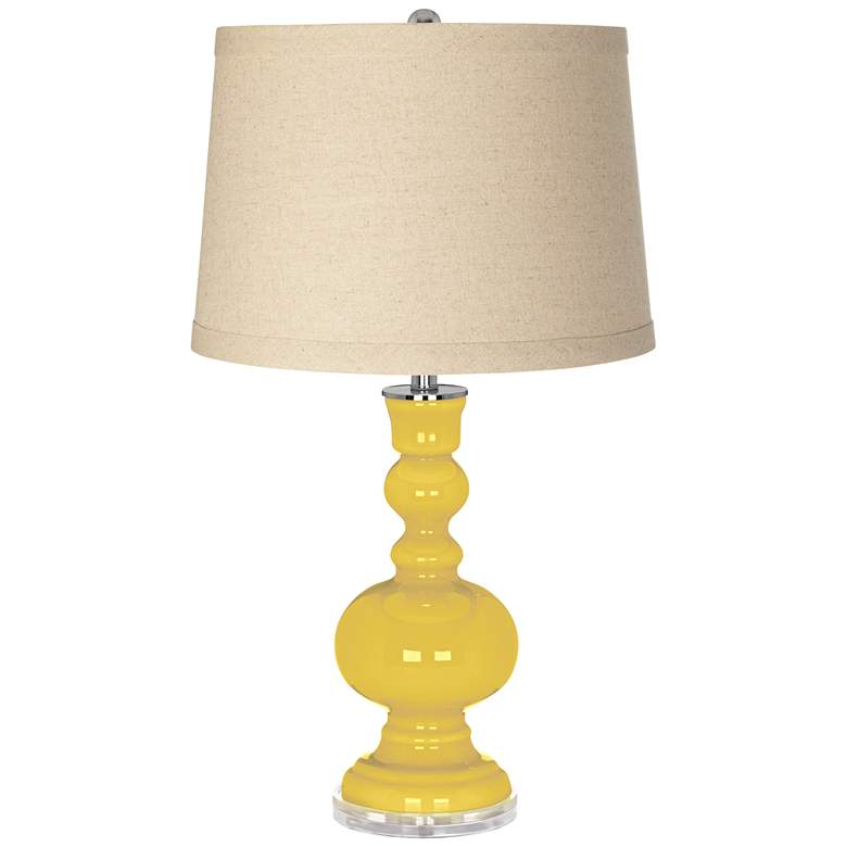 Image 1 Color Plus Apothecary 30" Burlap Shade Lemon Zest Yellow Table Lamp