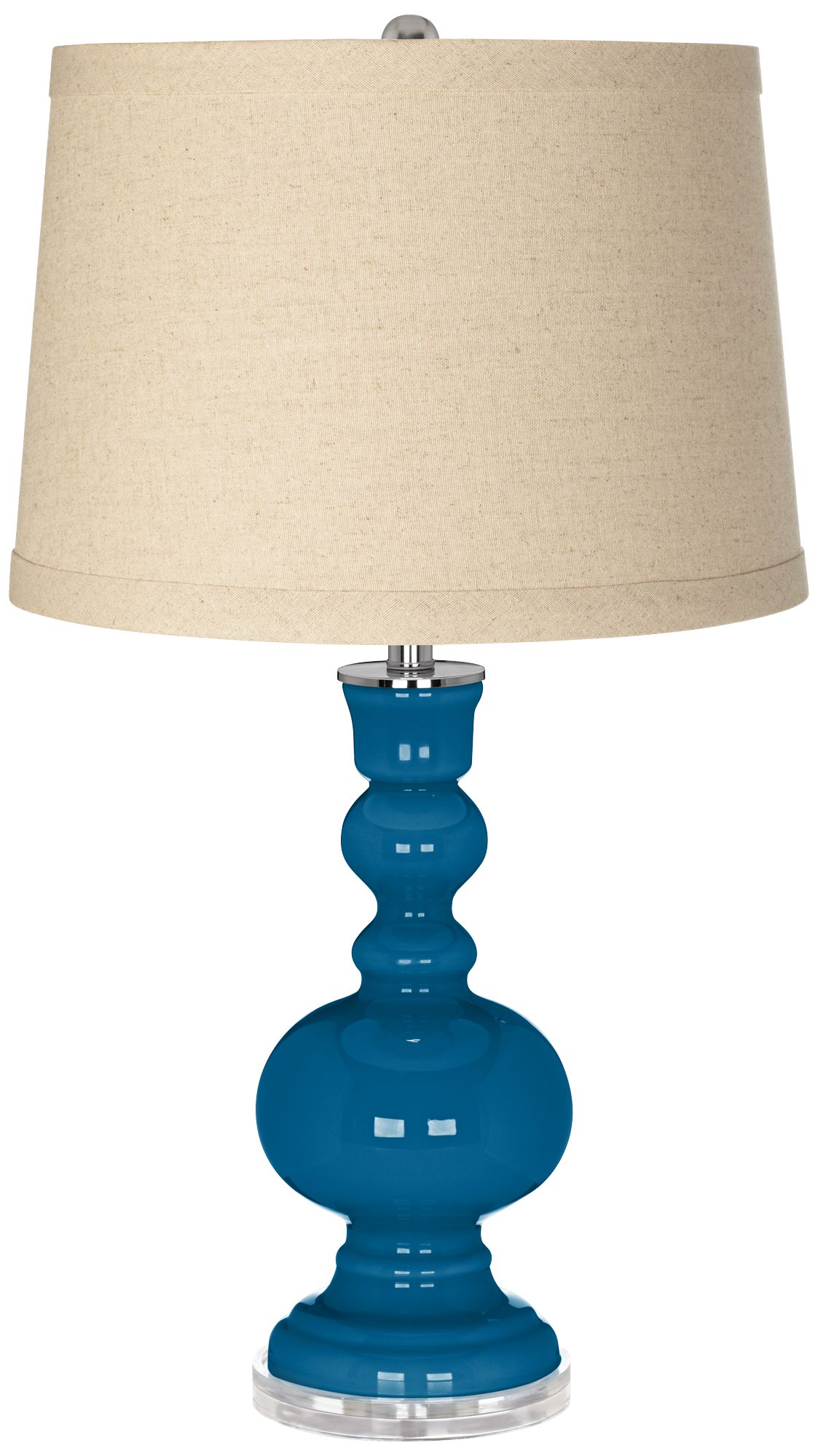 Image Color Plus Apothecary 30" Burlap Shade Mykonos Blue Table Lamp